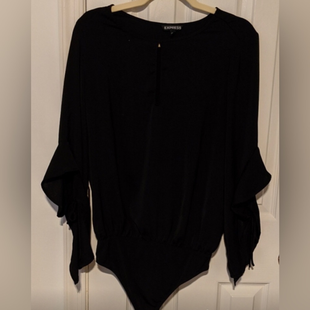 EXPRESS Black Bodysuit w/ Cutouts at arm (shown in pics), Med., NWOT (CL01)